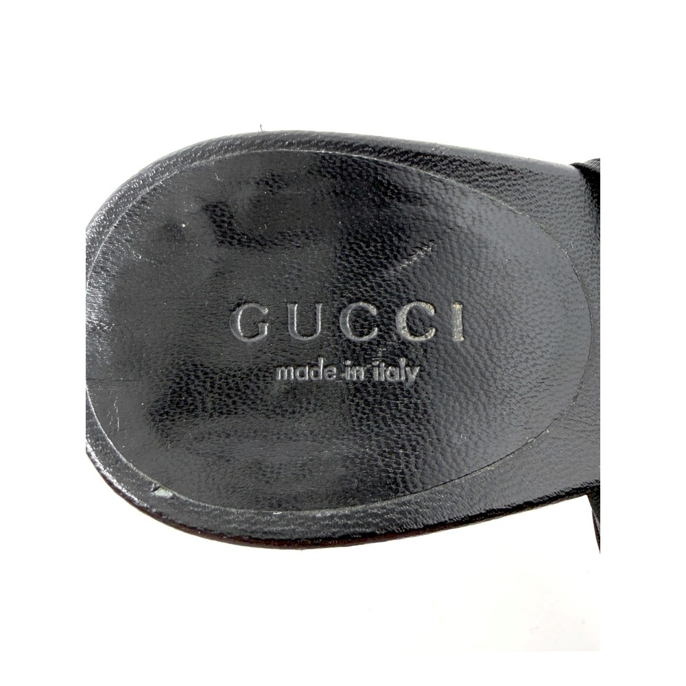 Gucci Black Heels Sandals Gold Heel Slide Mule Tom Ford Era 6B - Picture 6 of 9
